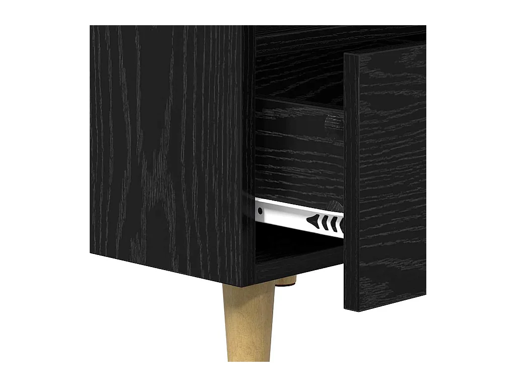 Mobiletto letto in rovere nero 40 x 35 x 47,5 cm in legno ingegnerizzato