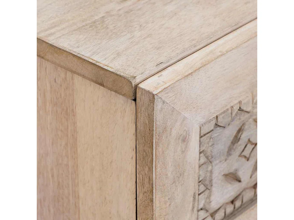 Beige nachtkastje 50 x 33 x 60 cm massief mangohout