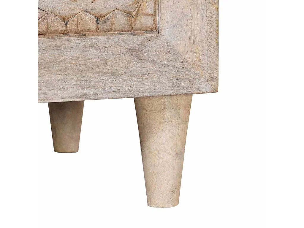 Beige nachtkastje 50 x 33 x 60 cm massief mangohout