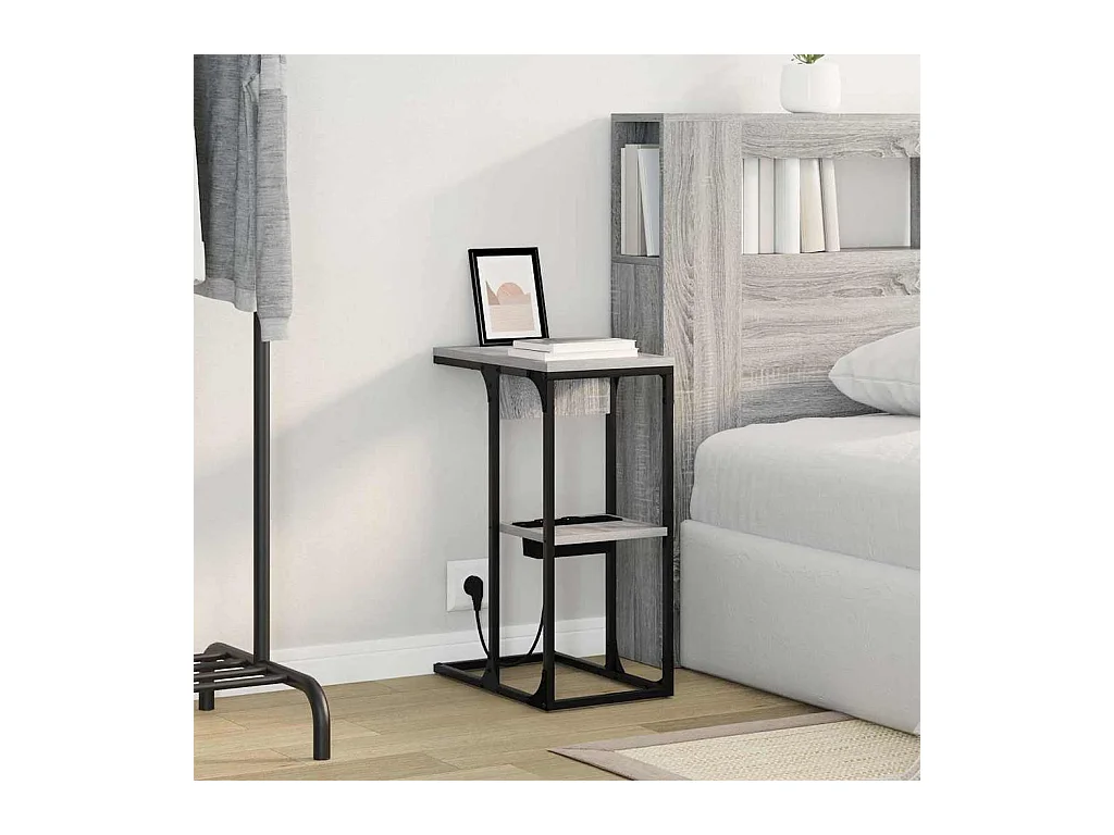 Comodino Sonoma grigio 41,5 x 26 x 60,5 cm