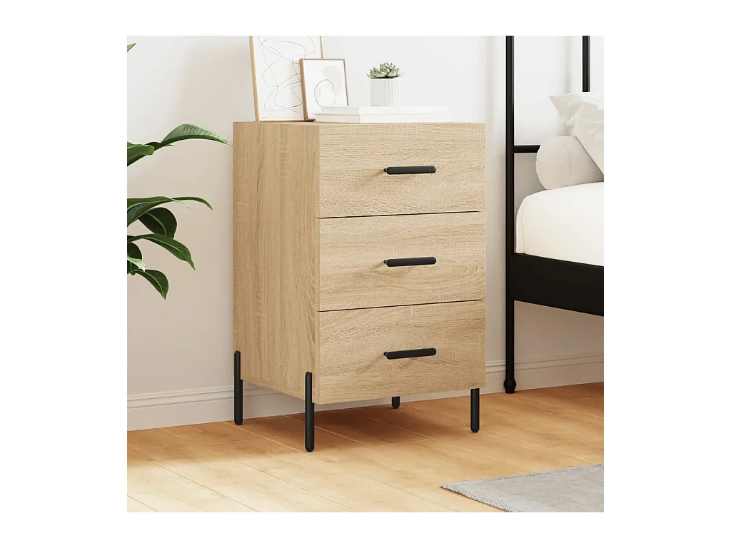 Comodino in rovere Sonoma 40x40x66 cm in legno ingegnerizzato