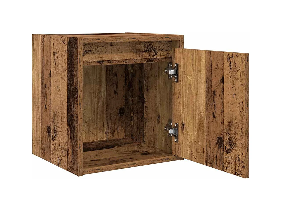 Comodini da parete 2 pezzi in legno vecchio 38x34x40 cm