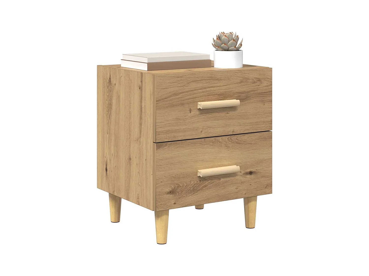 Armoire de lit avec tiroir chêne artisanal 40 x 35 x 47.5 cm