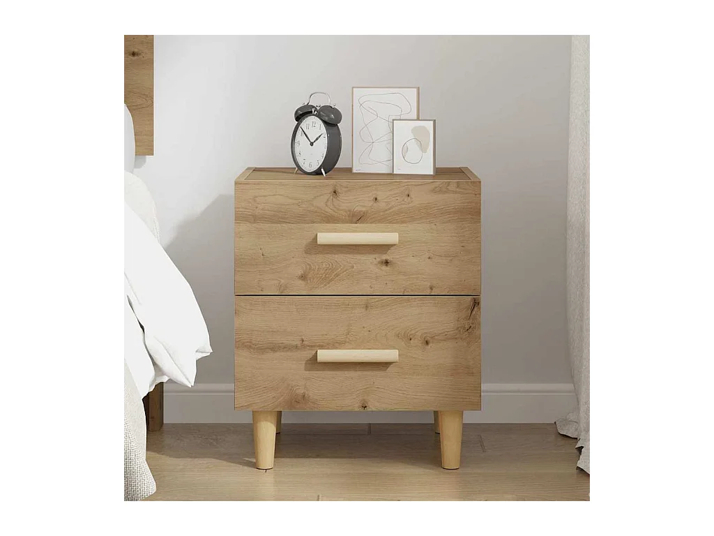 Armoire de lit avec tiroir chêne artisanal 40 x 35 x 47.5 cm