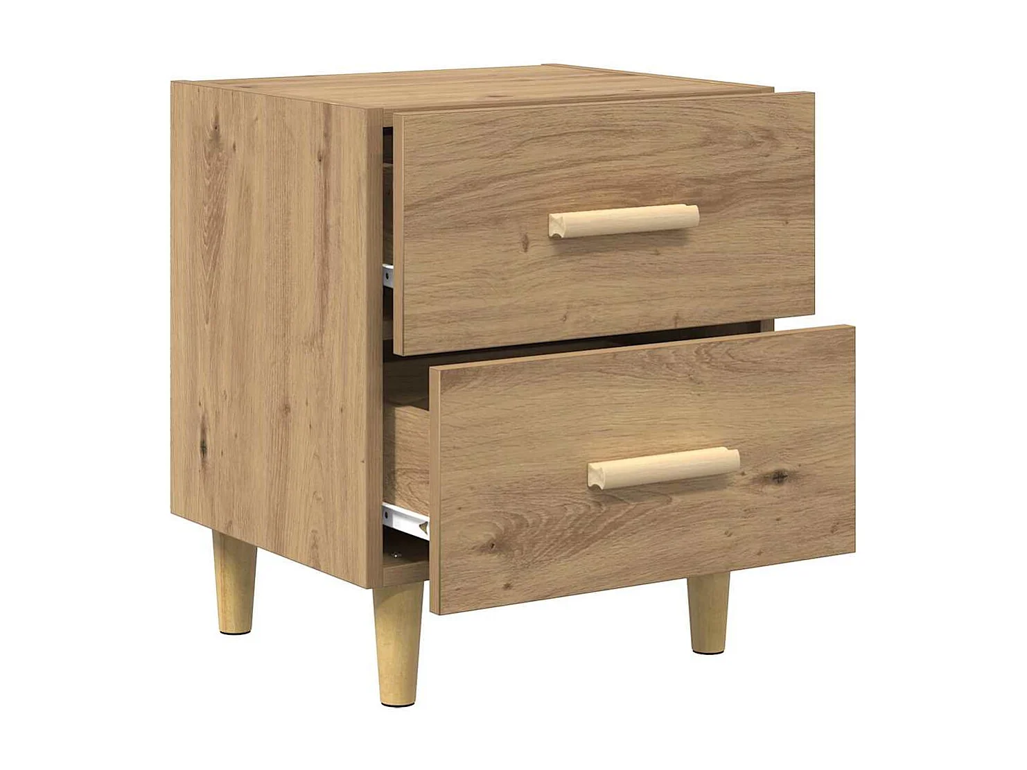 Bettschrank mit Schublade, handgefertigte Eiche, 40 x 35 x 47,5 cm