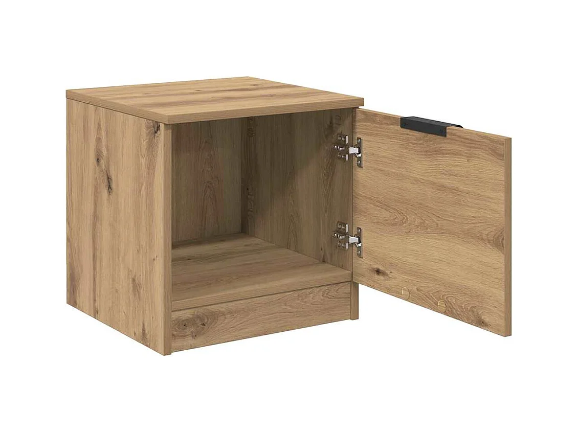 2-delige bedkast, handgemaakt eikenhout, 40 x 39 x 40 cm