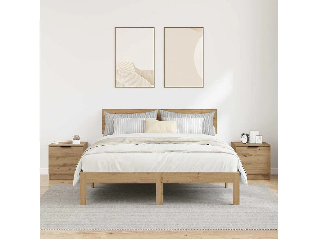 Armoire de lit 2 pcs chêne artisanal 40 x 39 x 40 cm