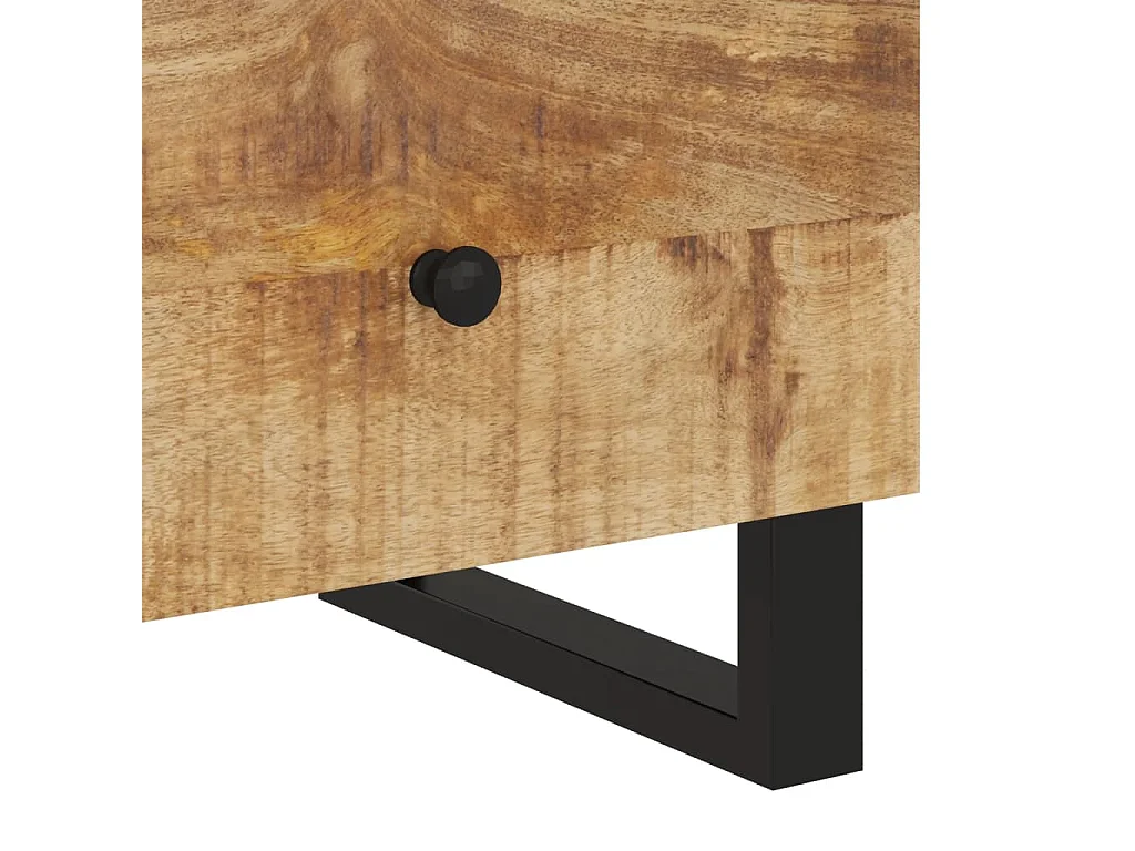 Tables de chevet 2 pcs Bois de manguier solide et d'ingénierie