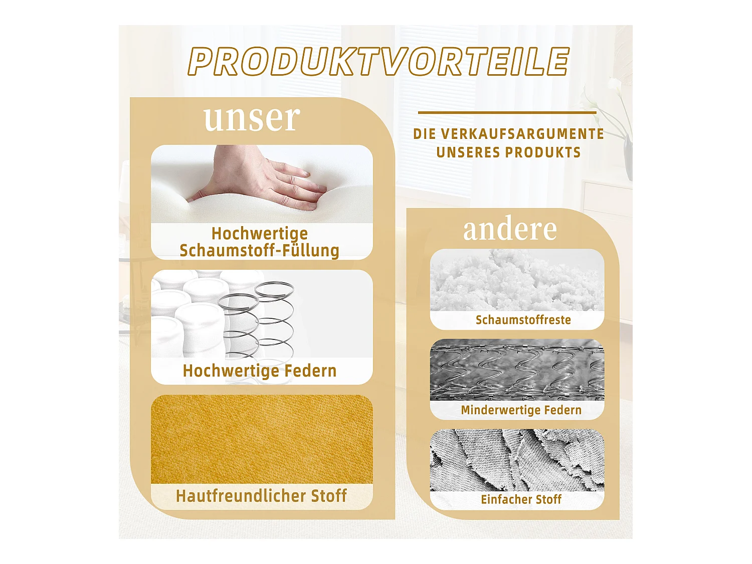 Canapé modulable à volonté - 198 x 79 x 60 cm - convertible - avec poches latérales - chenille - jaune