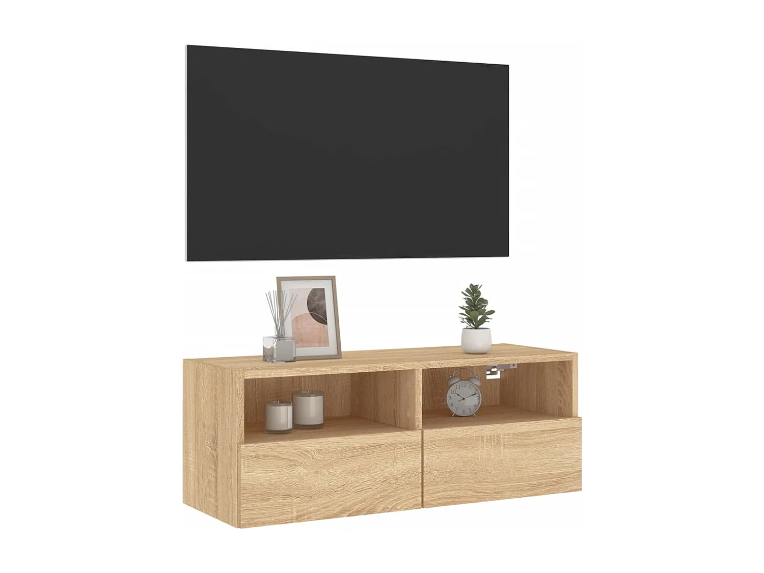 Sonoma eiken wandmeubel 80x30x30 cm bewerkt hout