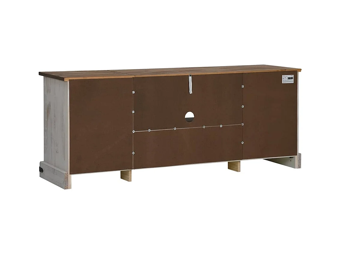 Meuble TV HALDEN 2 portes coulissantes blanc 150x40x60 cm