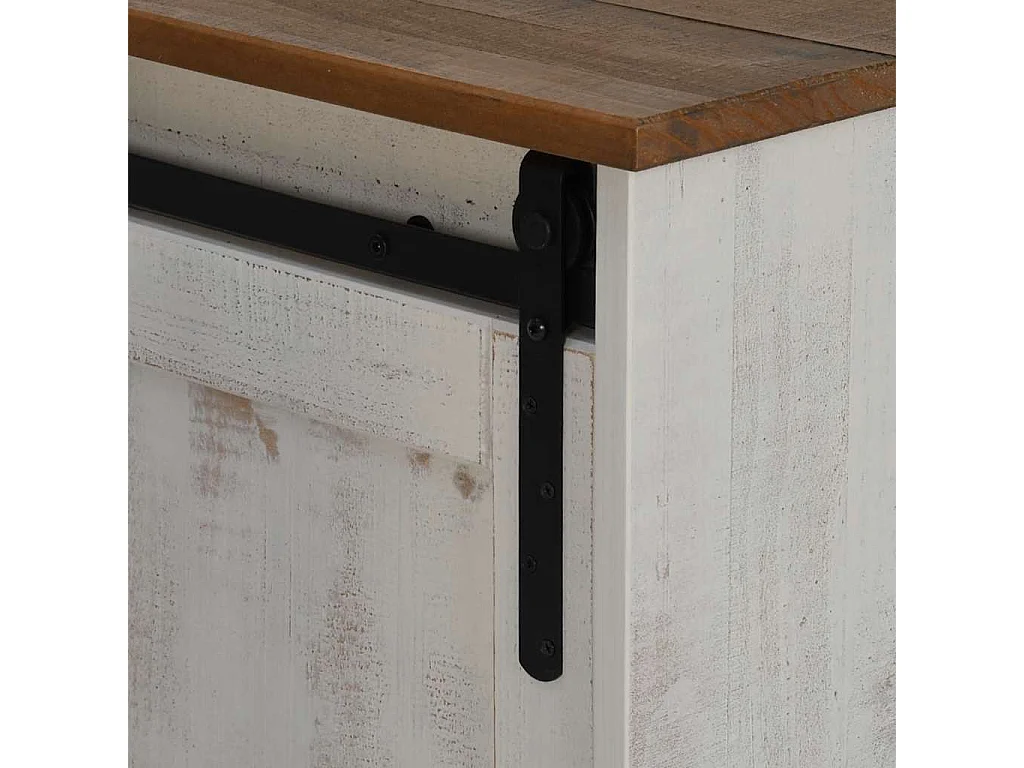 Meuble TV HALDEN 2 portes coulissantes blanc 150x40x60 cm