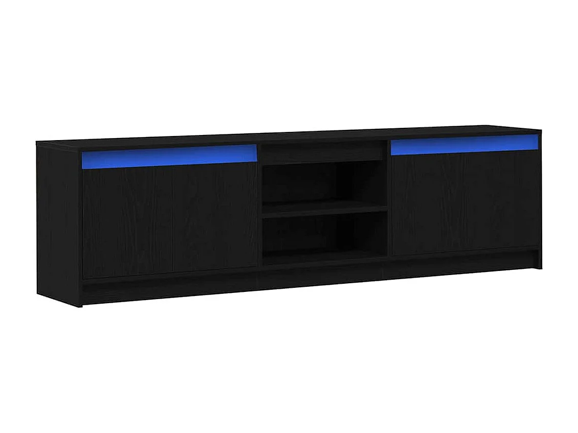 Meuble TV Noir 182 x 34 x 50 cm Bois d'ingénierie