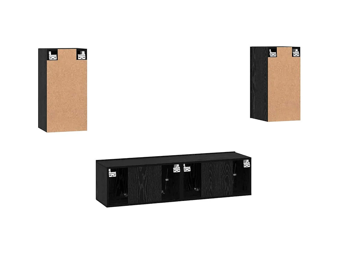 Ensemble meuble TV 4 pcs Chêne noir Moyen 30.5 x 30 x 60 cm