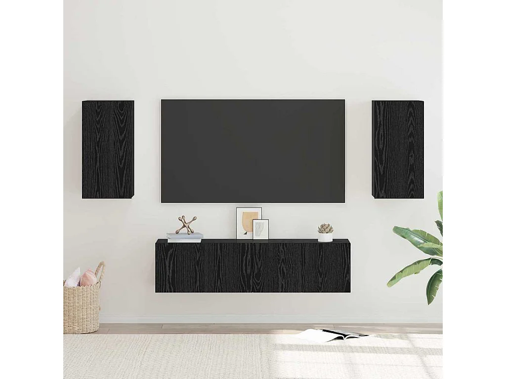 Ensemble meuble TV 4 pcs Chêne noir Moyen 30.5 x 30 x 60 cm