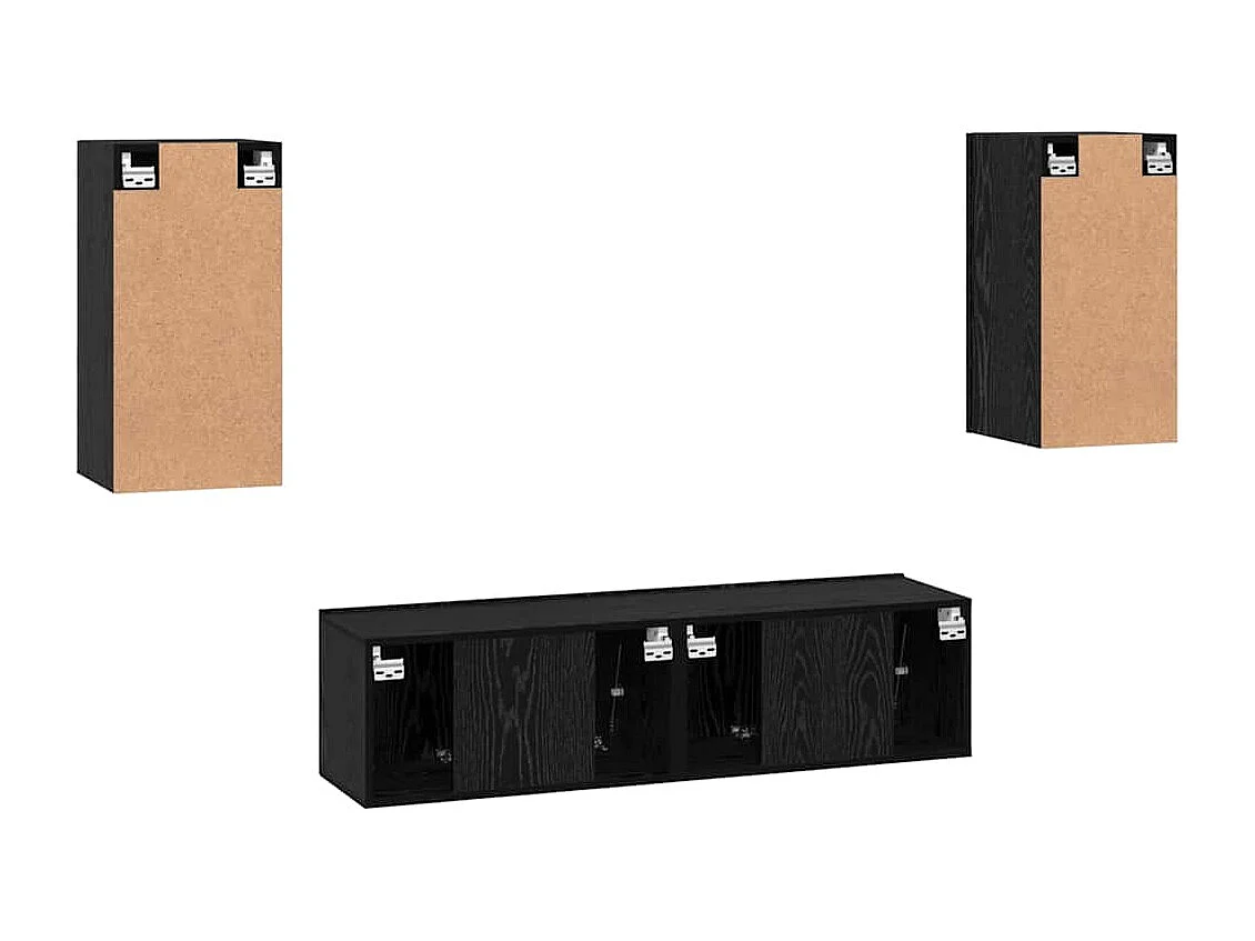 Ensemble meuble TV 4 pcs Chêne noir Moyen 30.5 x 30 x 60 cm