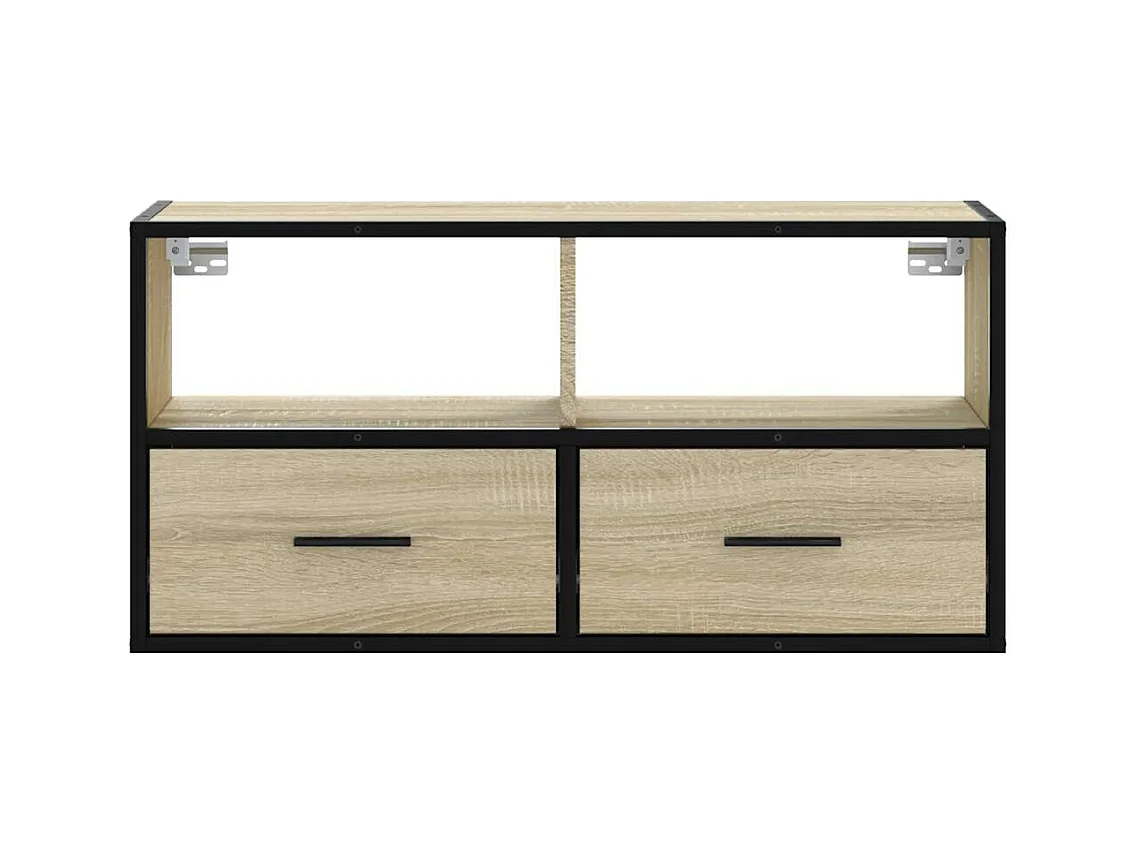 Sonoma eiken tv-kast 80x31x39,5 cm bewerkt hout en metaal