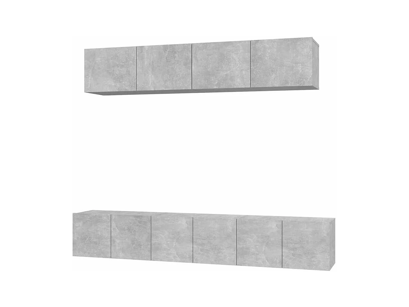 Set di mobili TV da 5 pezzi in legno ingegnerizzato grigio cemento