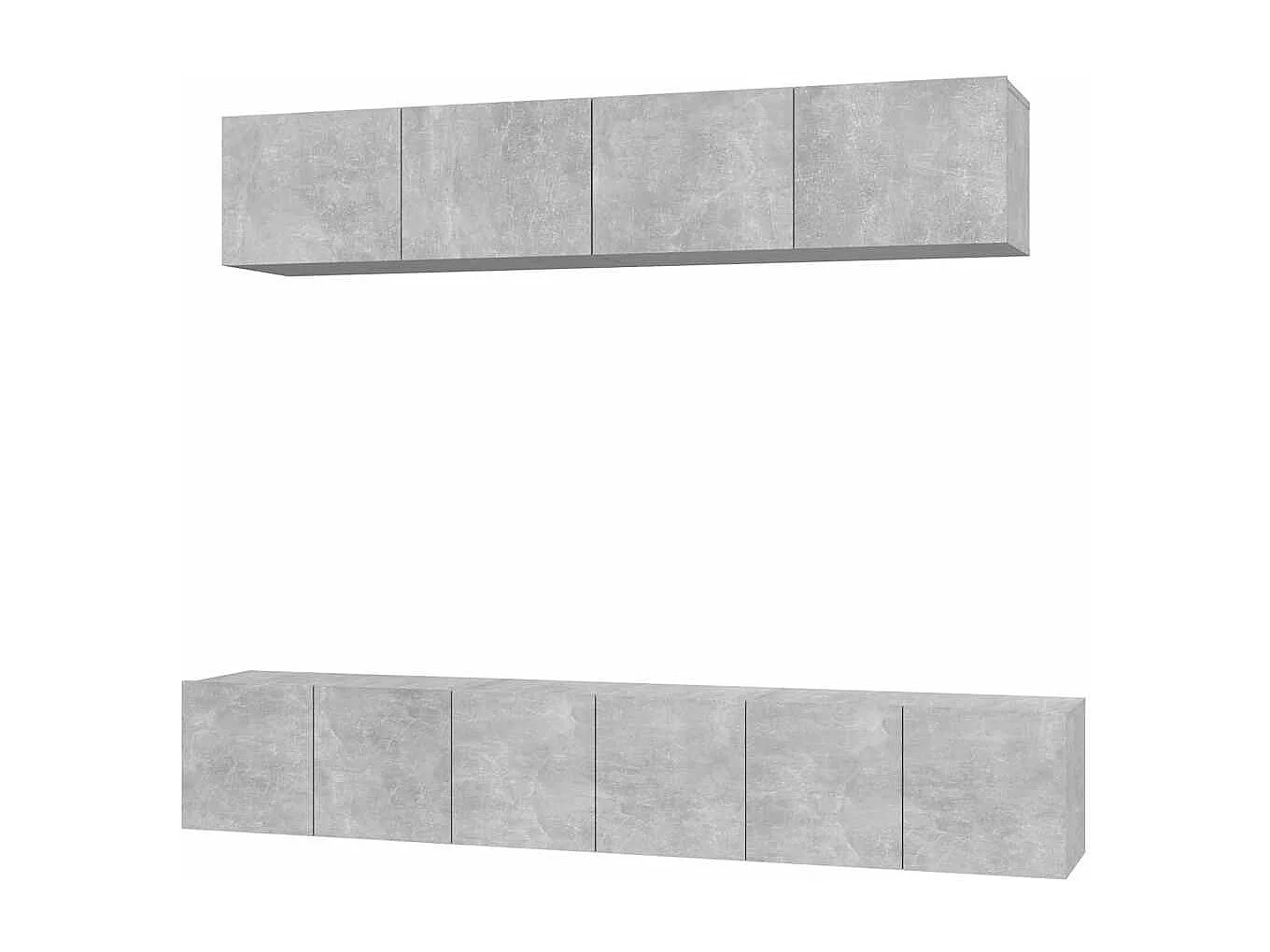 Ensemble de meubles TV 5 pcs Gris béton Bois d'ingénierie