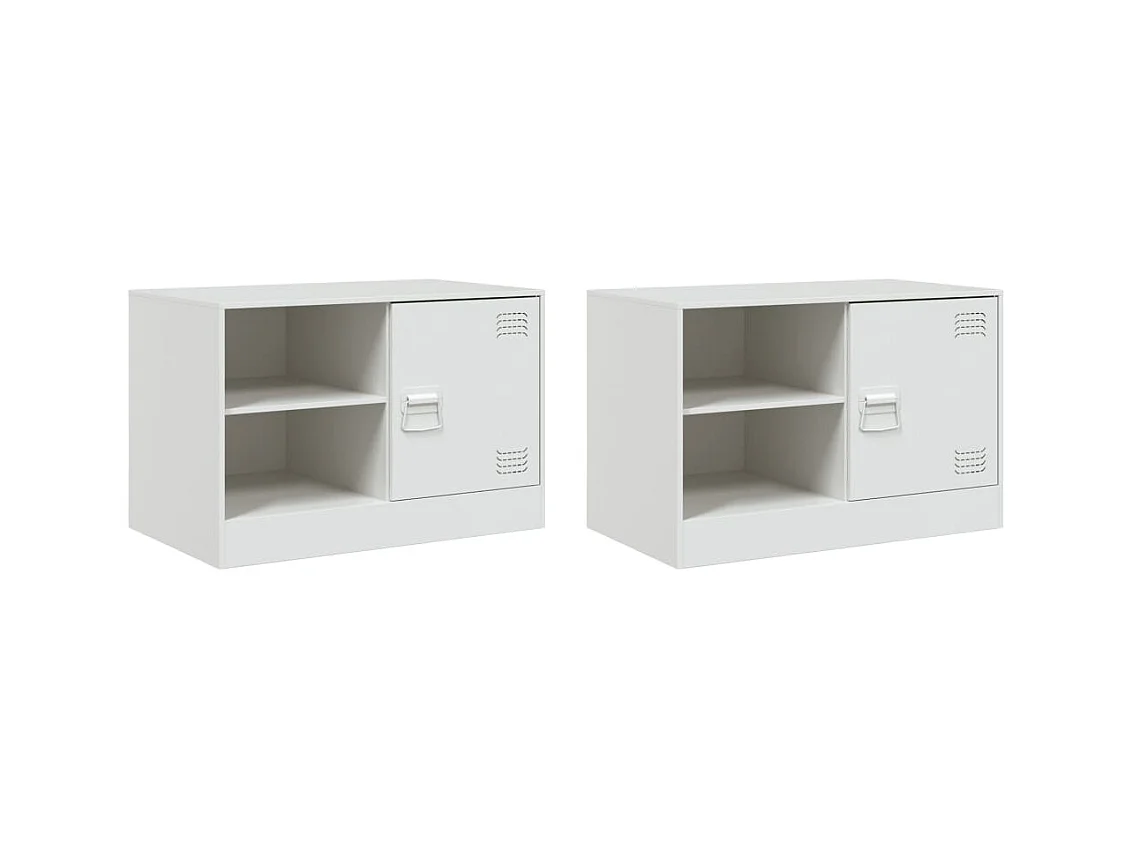 TV-kast 2 stuks wit 67x39x44 cm staal