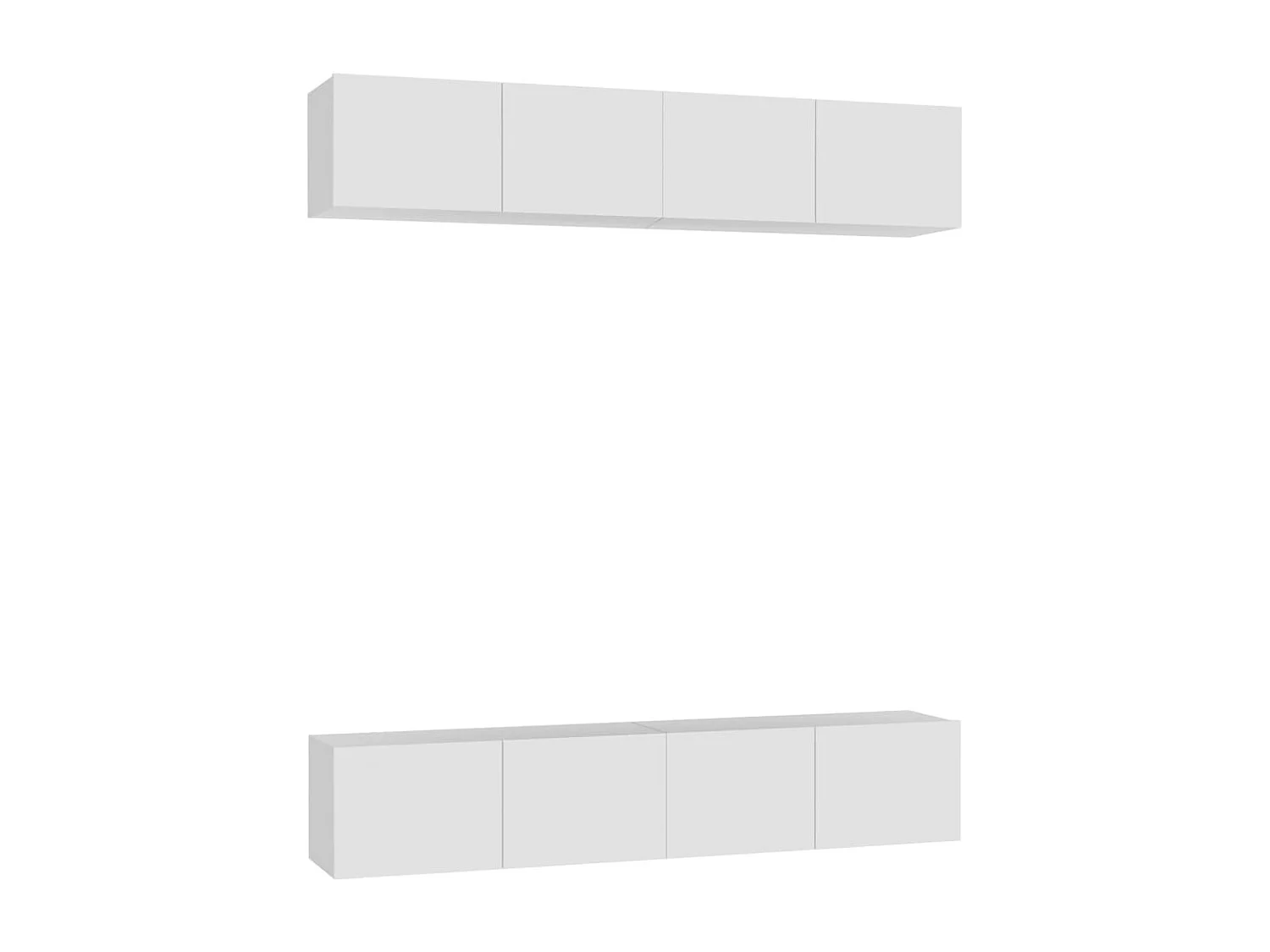 Mobile TV 4 pezzi Bianco 80x30x30 cm Legno ingegnerizzato