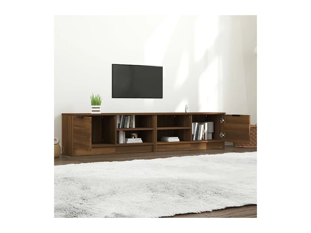 Meuble TV 2 pcs Chêne marron 80x35x36,5 cm Bois d'ingénierie