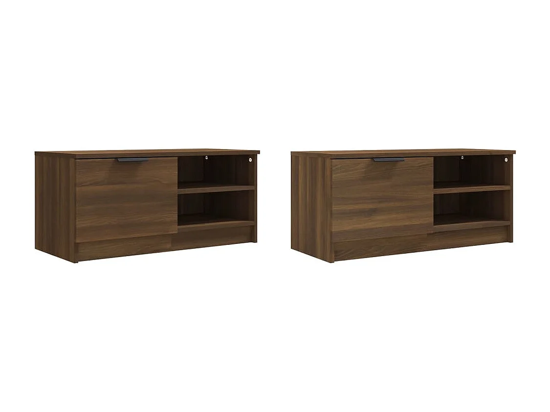 Meuble TV 2 pcs Chêne marron 80x35x36,5 cm Bois d'ingénierie