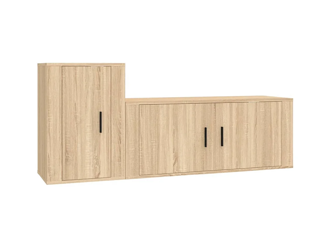 Ensemble de meubles TV 2 pcs chêne sonoma bois d'ingénierie