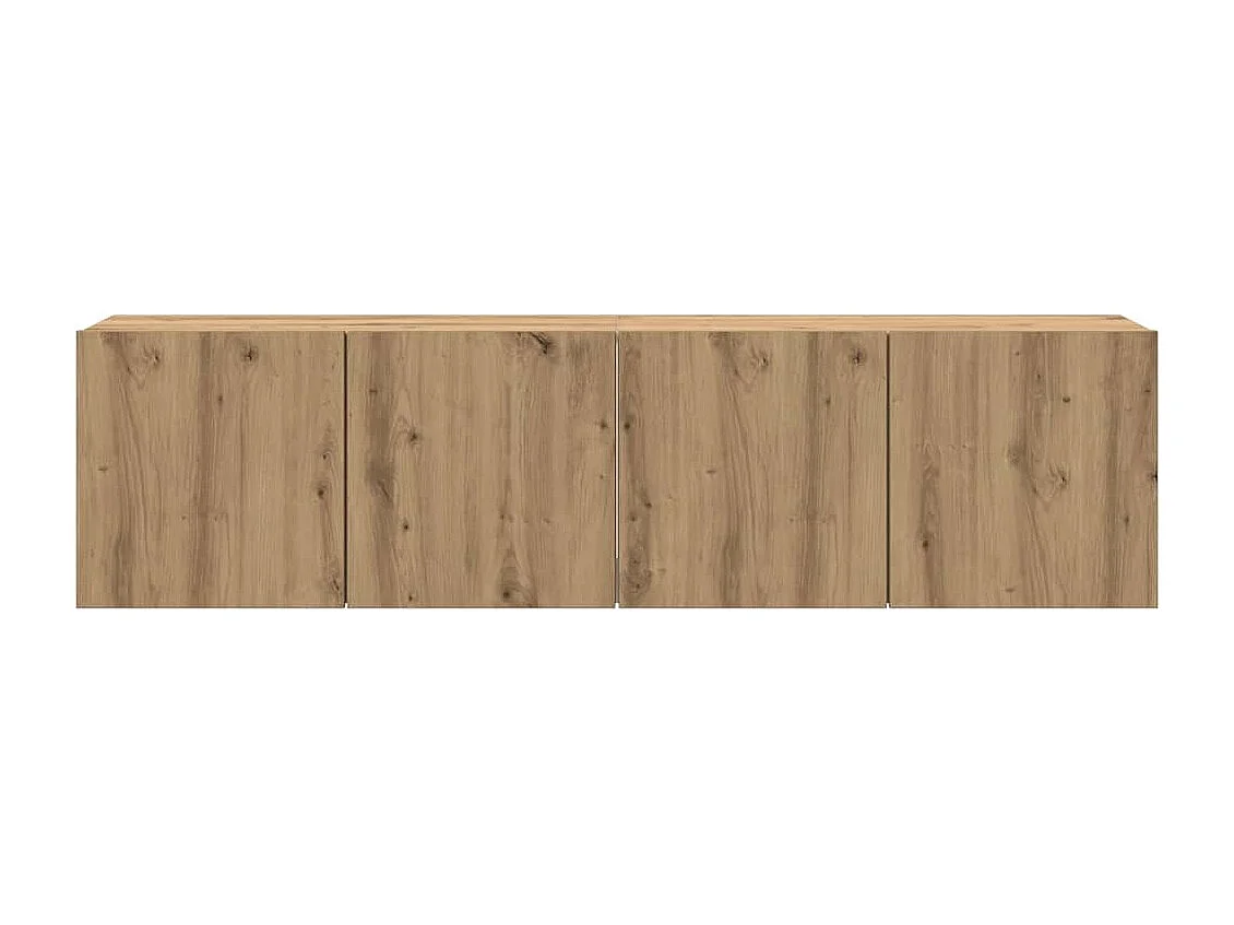 Mobili TV da parete 2 pezzi, rovere artigianale, 80x30x41 cm