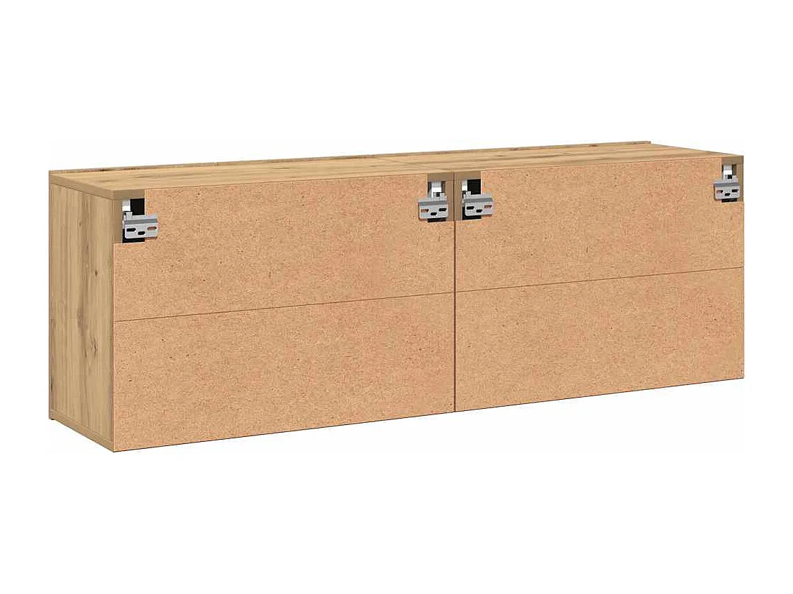Mobili TV da parete 2 pezzi, rovere artigianale, 80x30x41 cm