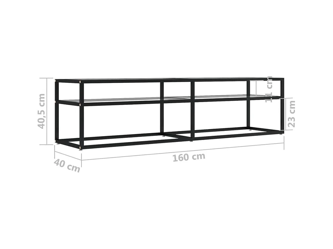 Transparante tv-kast 160x40x40,5 cm gehard glas