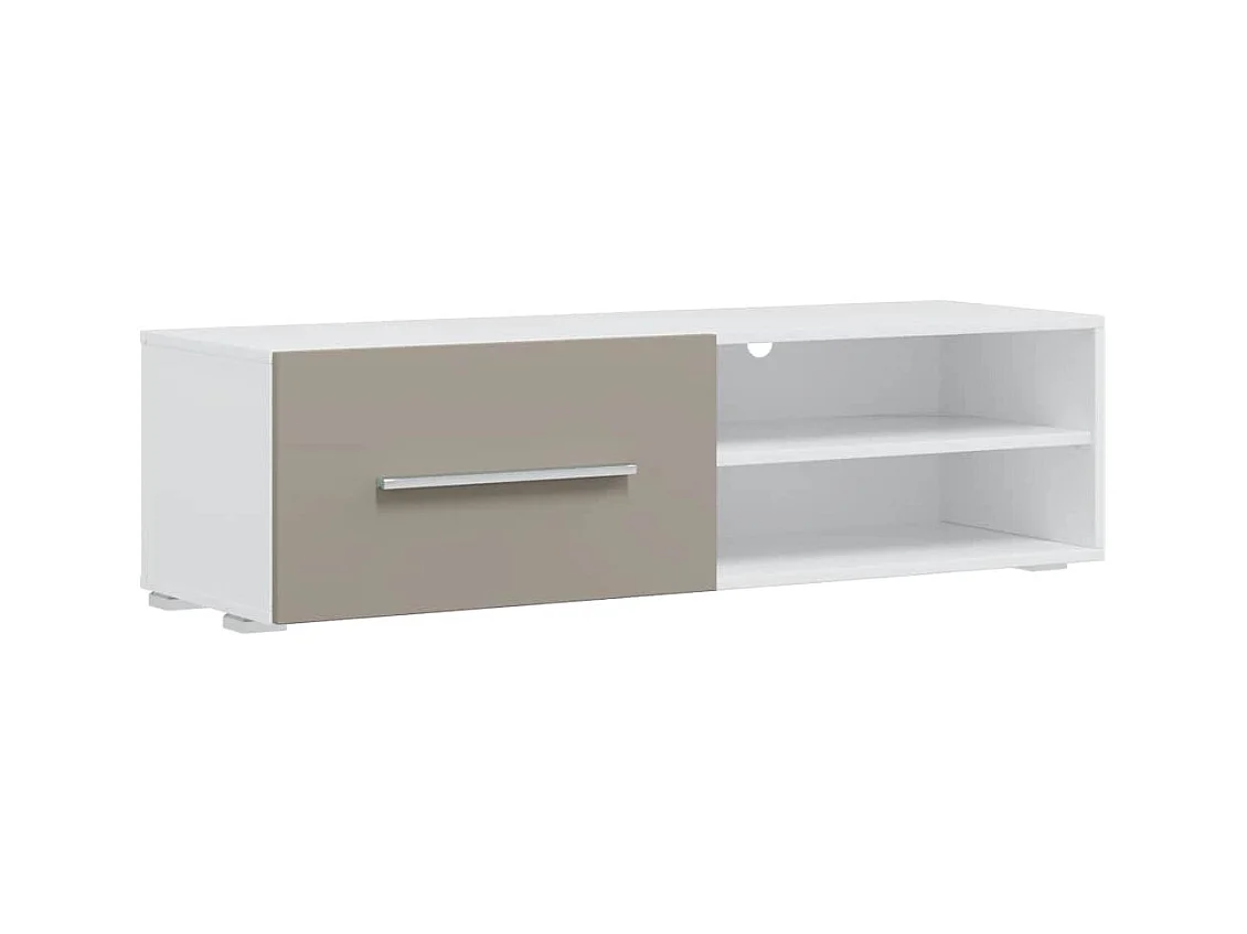 Mobile TV con luce LED 5 pezzi in legno ingegnerizzato grigio pietra