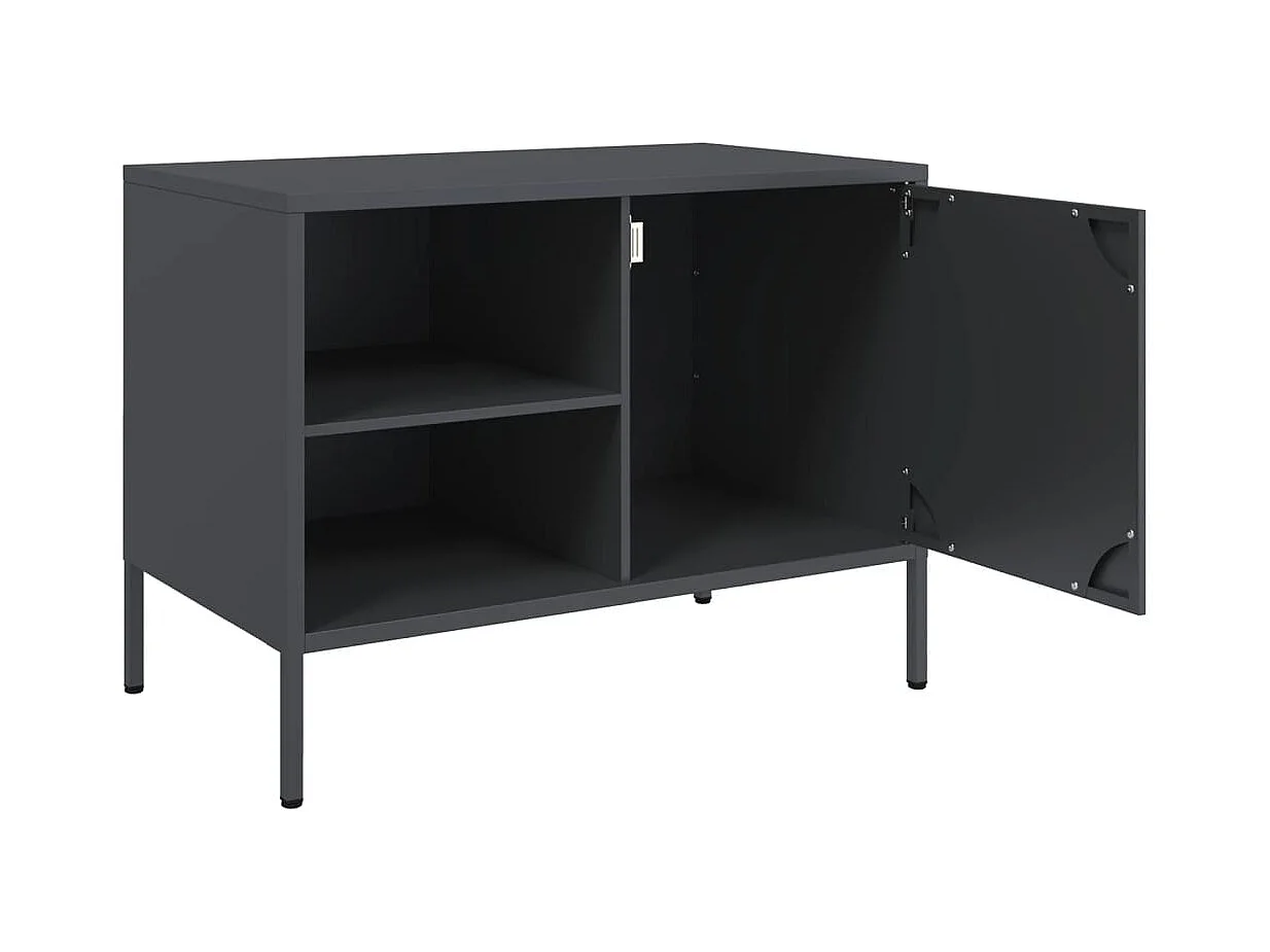 Meuble TV anthracite 68x39x50,5 cm acier