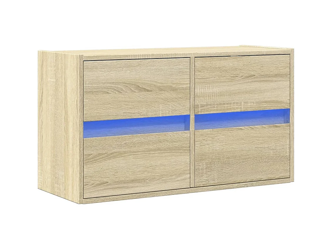 Wandmeubel met LED-verlichting Sonoma eiken 80x31x45 cm