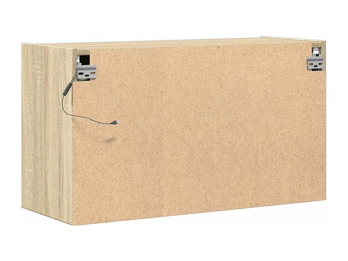 Wandmeubel met LED-verlichting Sonoma eiken 80x31x45 cm