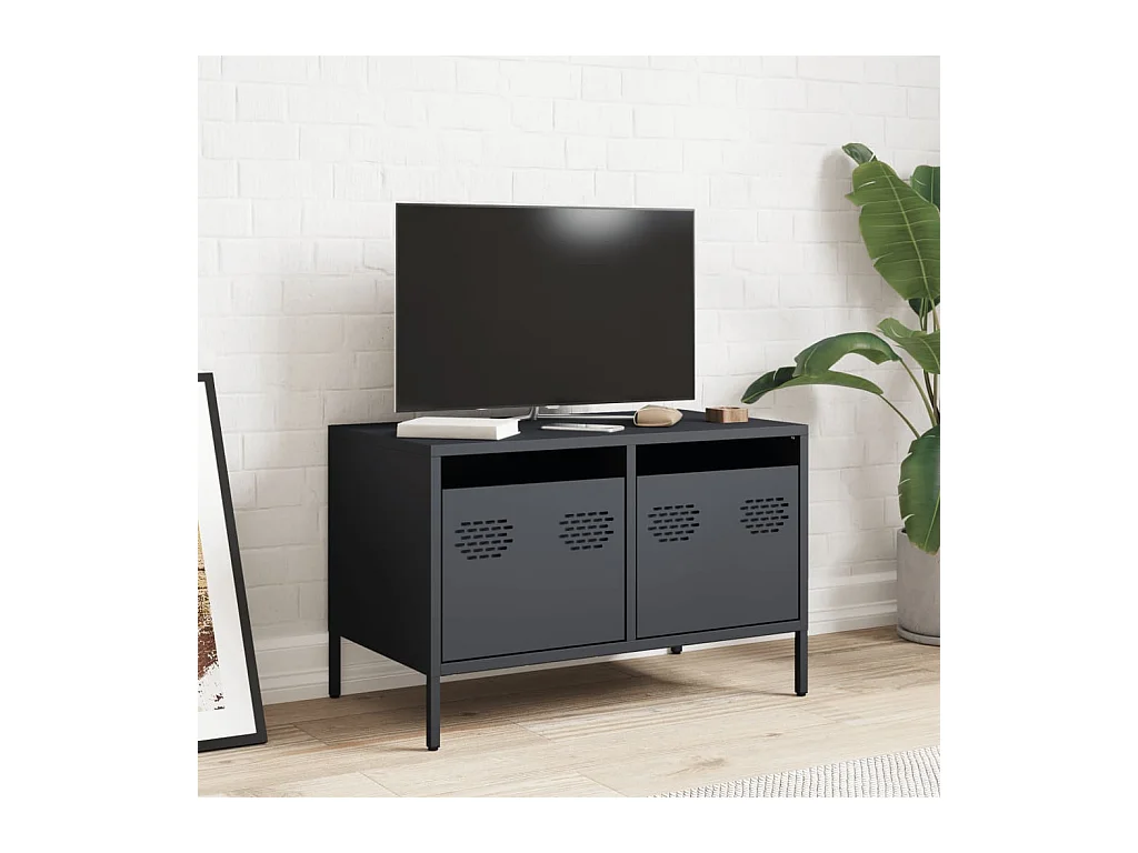 Mobile porta TV antracite 68x39x43,5 cm acciaio laminato a freddo