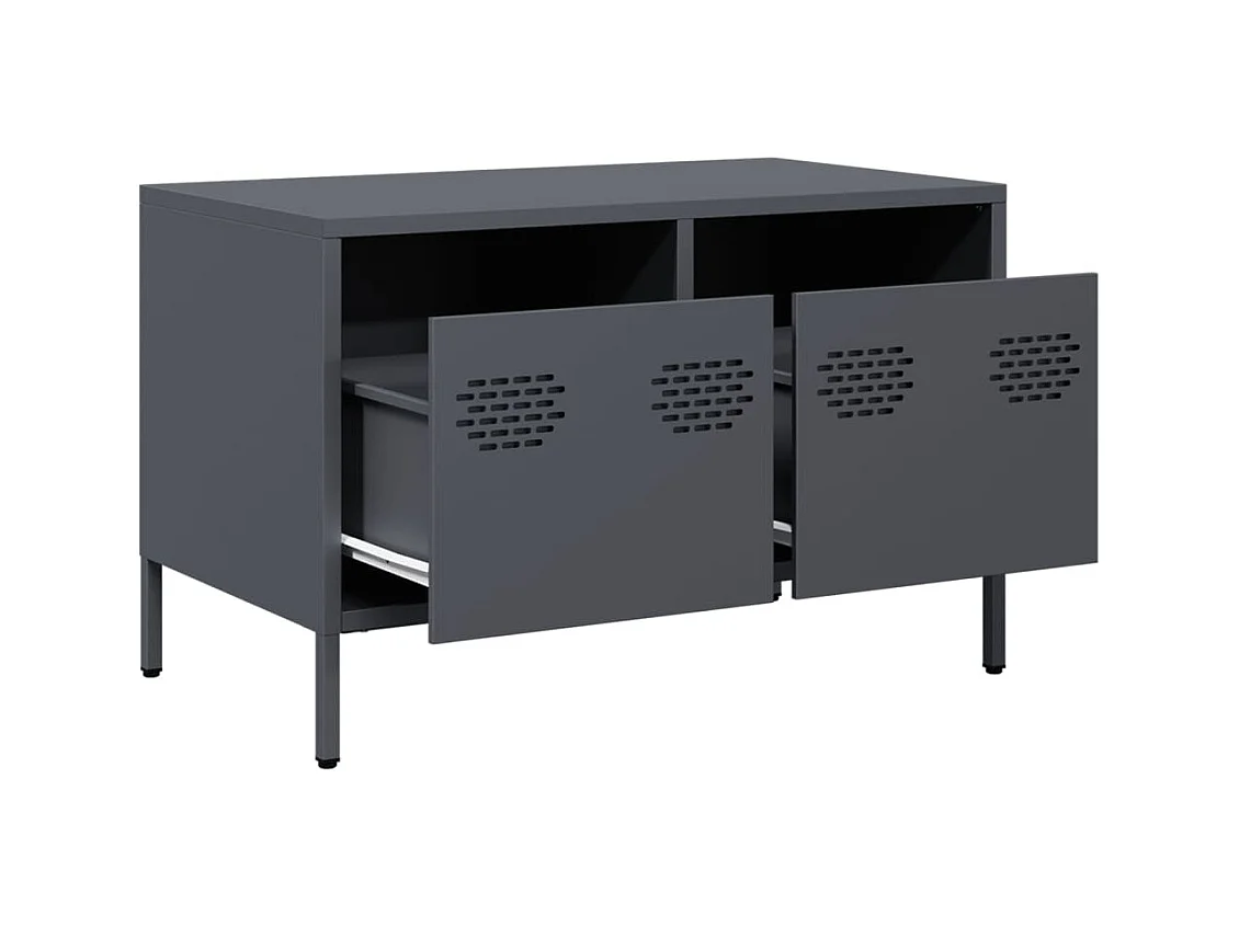 Mobile porta TV antracite 68x39x43,5 cm acciaio laminato a freddo