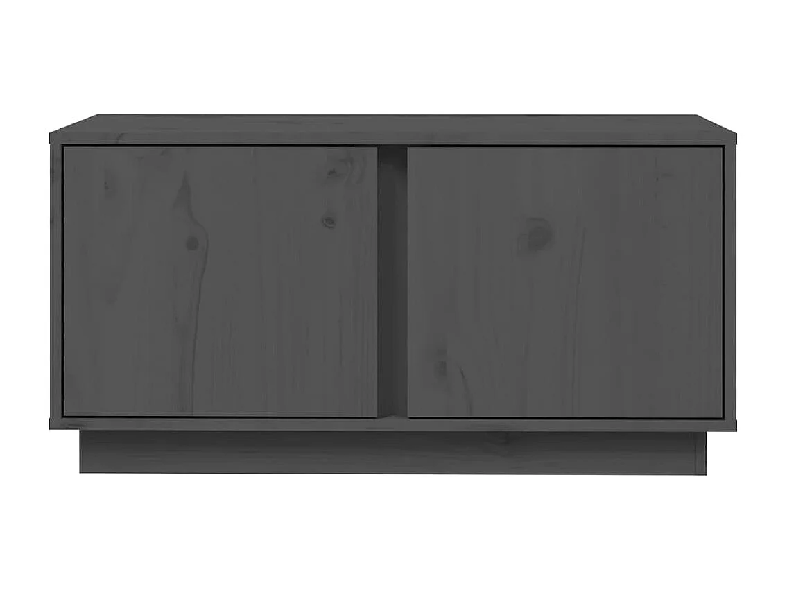 Mobile TV grigio 80x35x40,5 cm Legno massello di pino