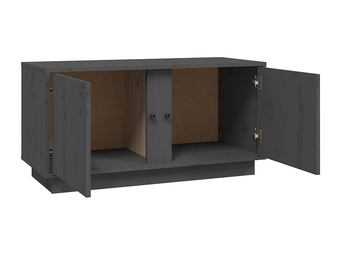 Grijze tv-kast 80x35x40,5 cm Massief grenenhout