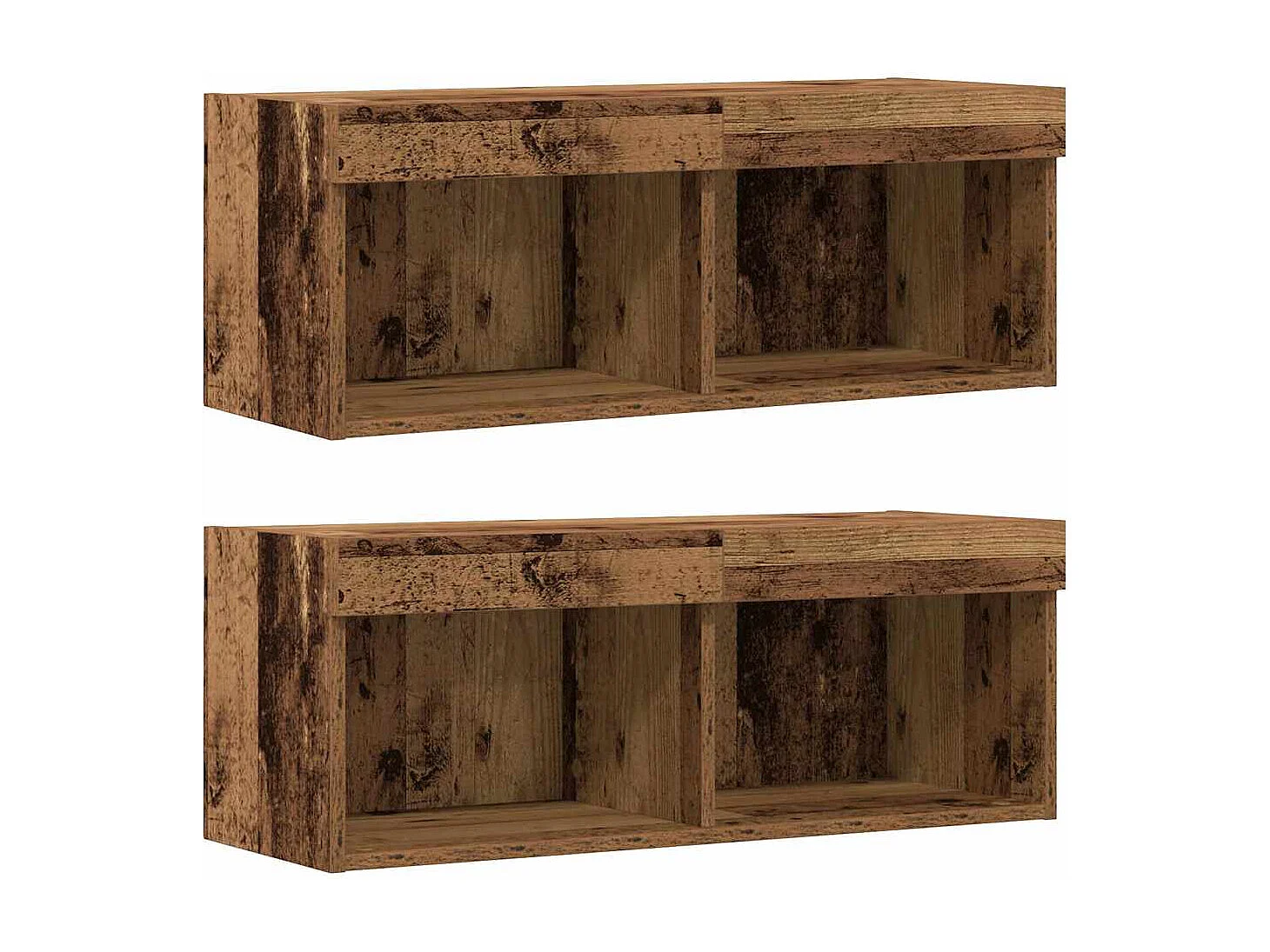 8-delig entertainmentcentrum, antiek hout, 40 x 28,5 x 40 cm