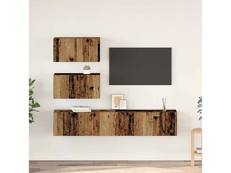 Ensemble meuble TV 4 pcs Bois ancien 80 x 30 x 30 cm