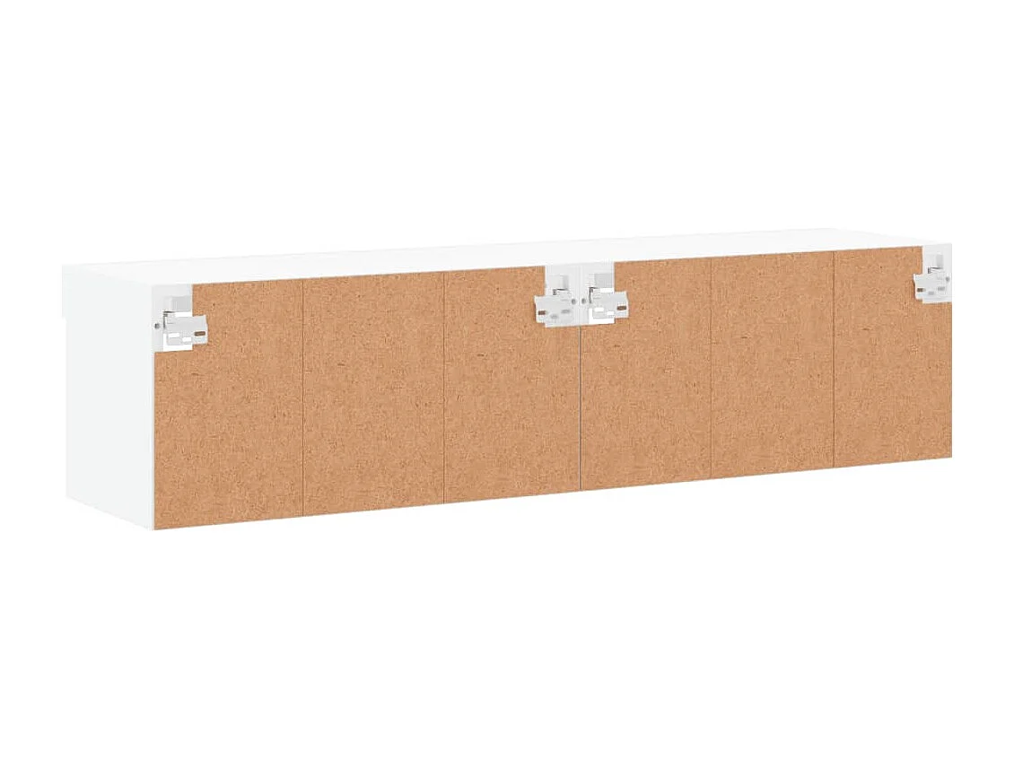 TV-kasten met LED-verlichting 2 stuks wit 60x30x30 cm