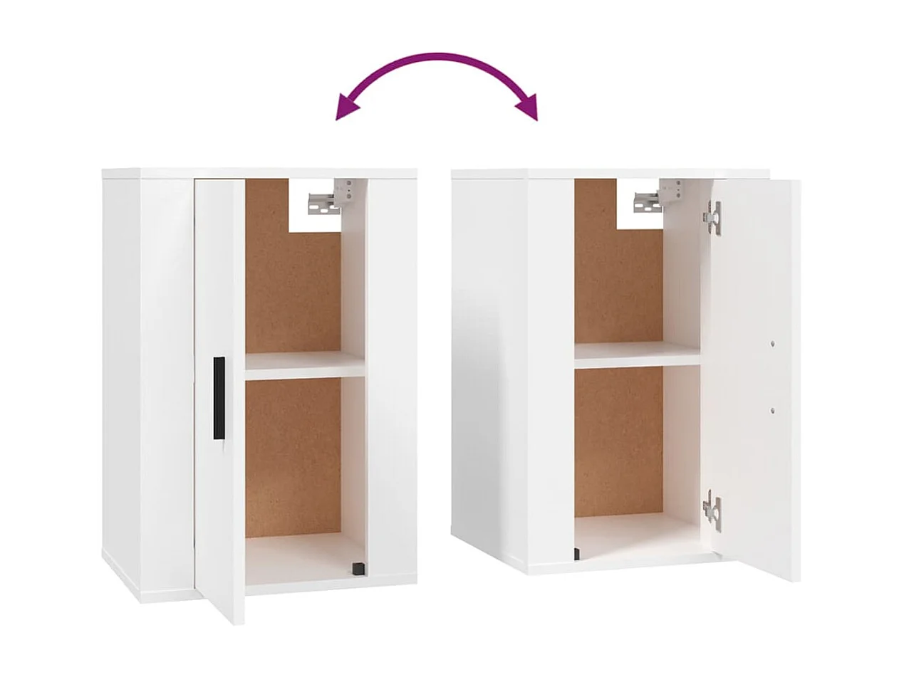 Conjunto de soporte para TV de 3 piezas de madera de ingeniería blanca