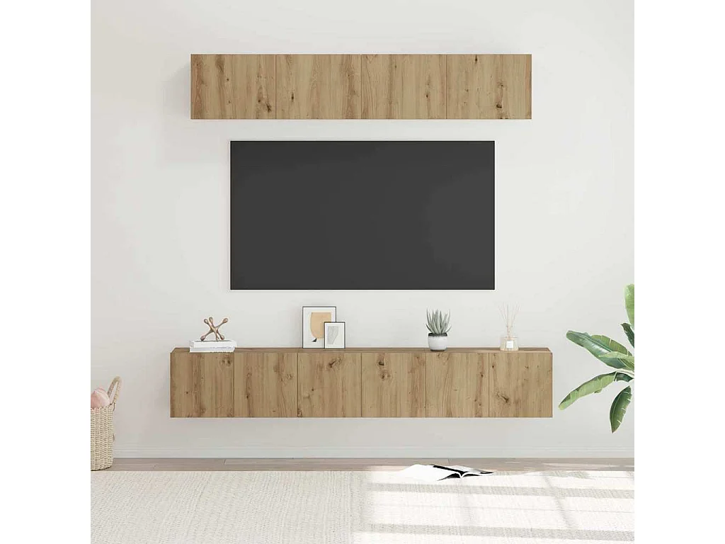 Ensemble de meubles TV Montage mural 5 pcs chêne artisanal