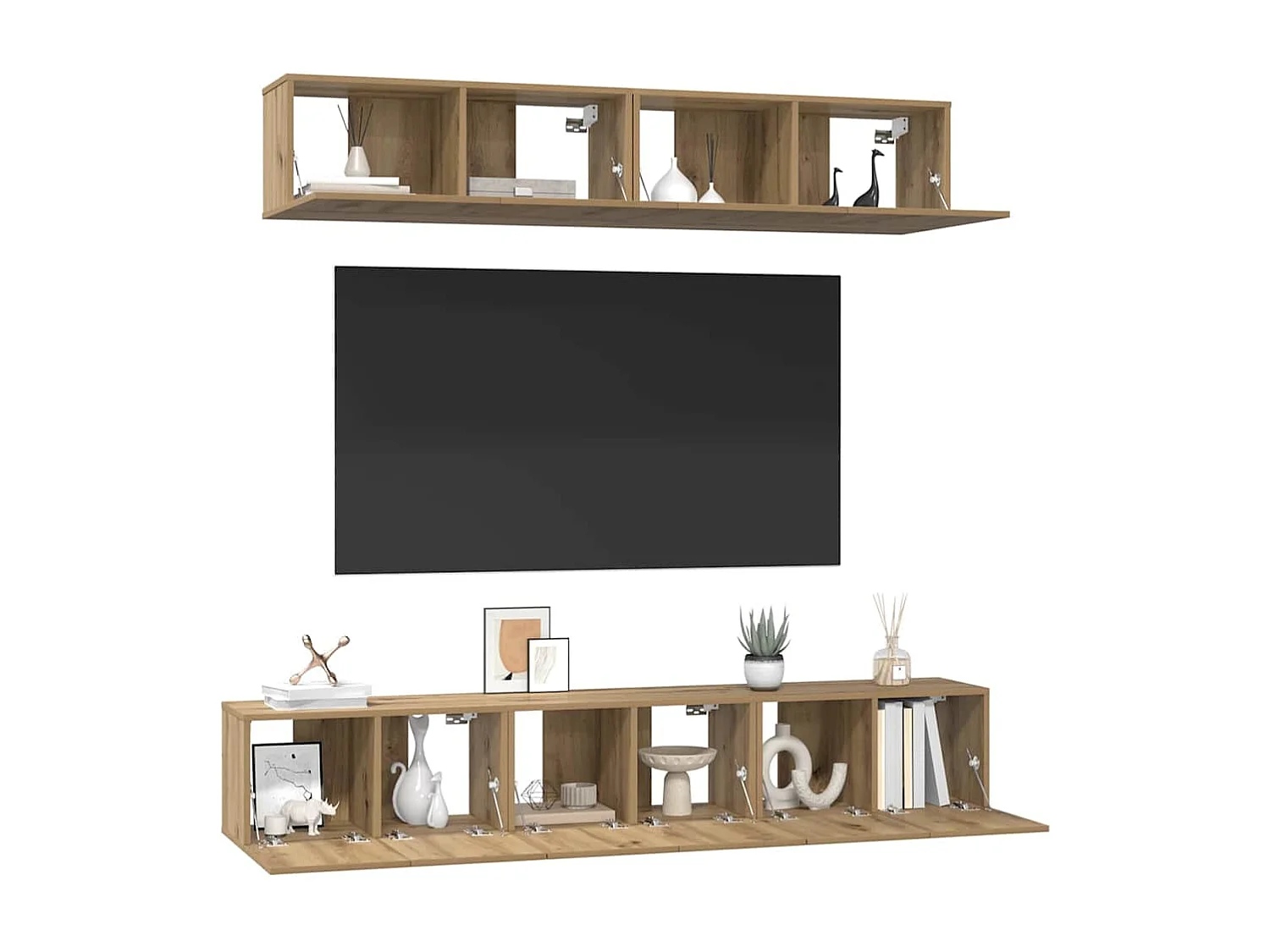 Ensemble de meubles TV Montage mural 5 pcs chêne artisanal