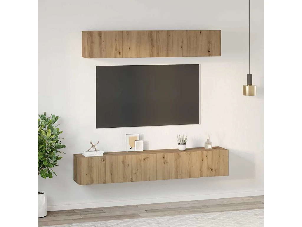 Ensemble de meubles TV Montage mural 5 pcs chêne artisanal