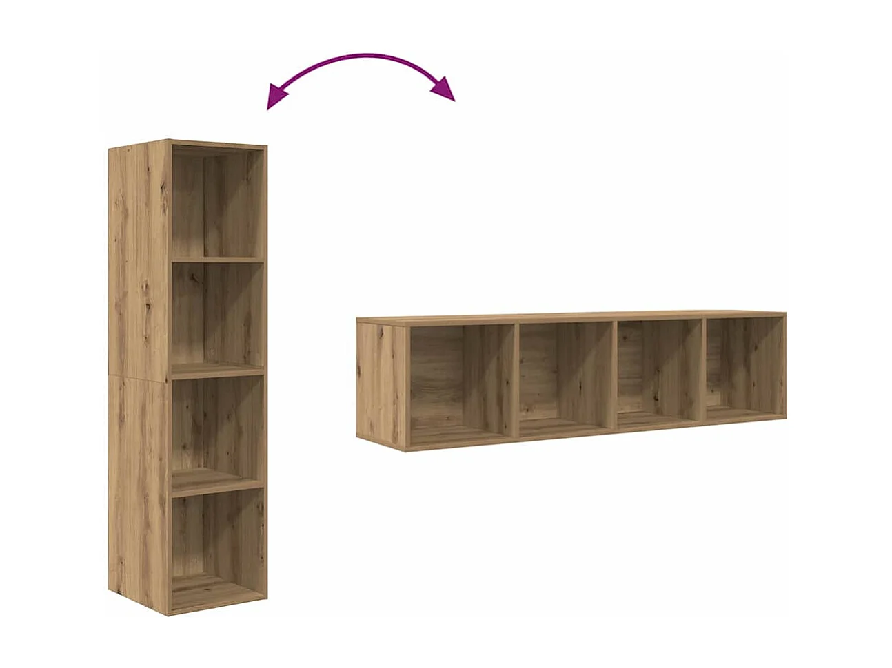 Meuble TV 2 pcs Marron 37 x 37 x 142.5 cm Bois d'ingénierie