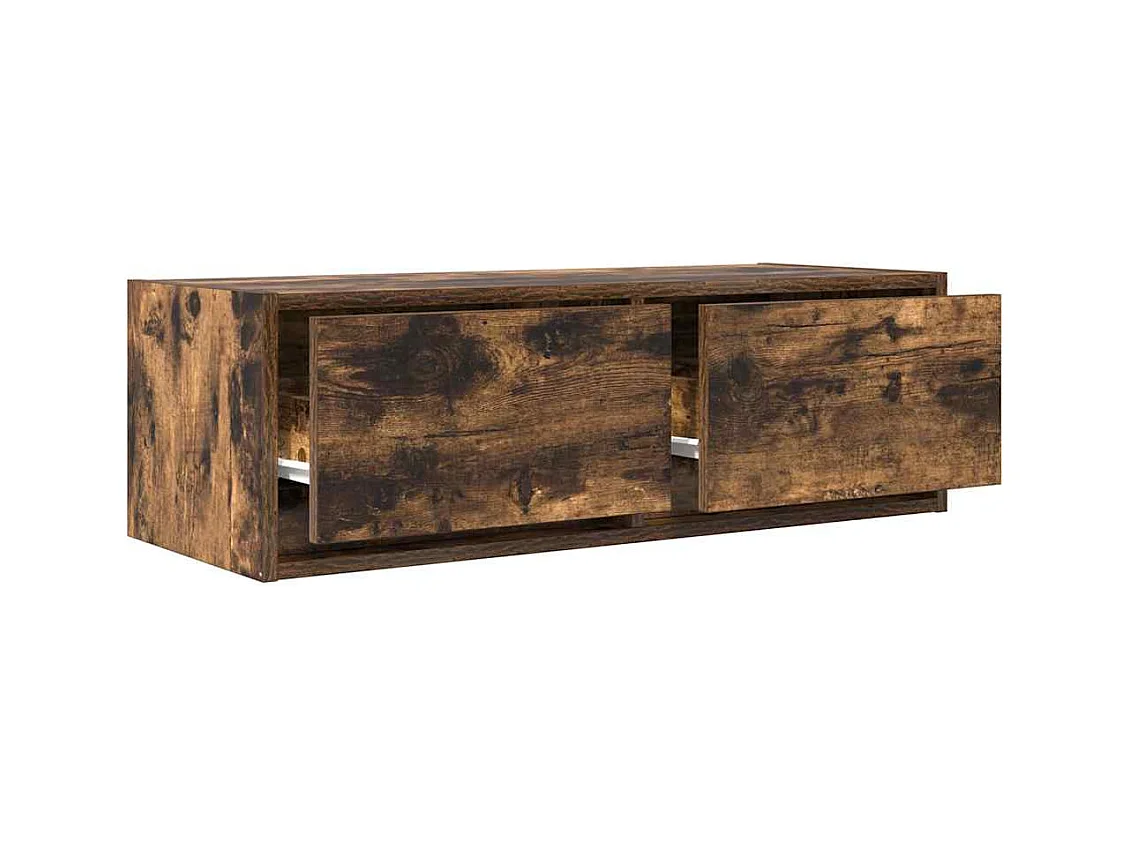 Mueble de TV 2 piezas roble ahumado 80x31x25,5 cm madera de ingeniería