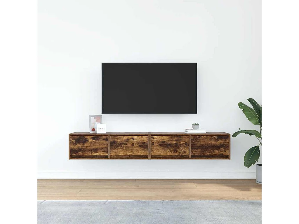 Meubles TV 2 pcs chêne fumé 80x31x25,5 cm bois d'ingénierie