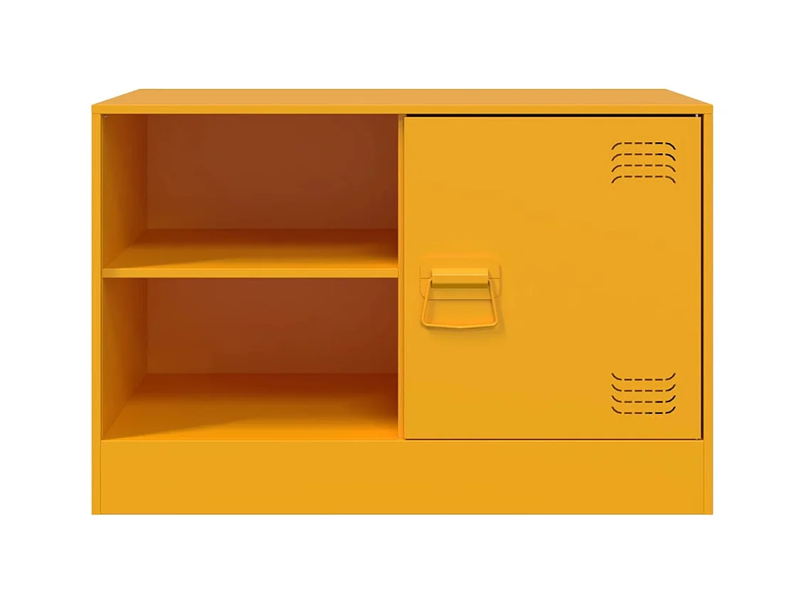 Mobile TV 2 pezzi giallo senape 67x39x44 cm acciaio